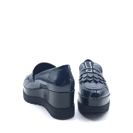 Lorenzo Mari Mocassino Clea Vernice Blu In Linea