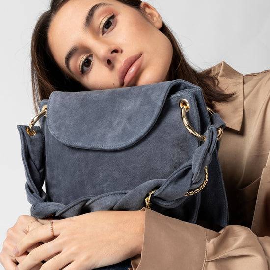 Lorenzo Mari Borsa Little Darcy Camoscio denim Novità