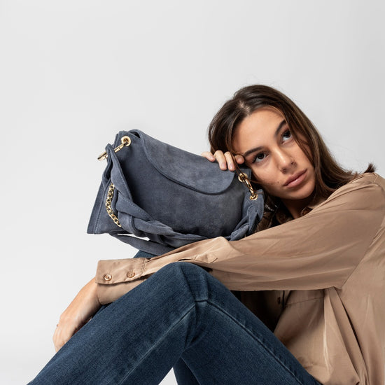 Lorenzo Mari Borsa Little Darcy Camoscio denim Novità