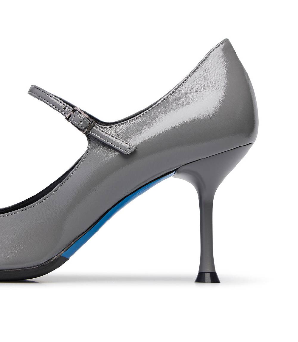 ﻿Loriblu Decollete in pelle lucida grigio con cinturino Affare Del Giorno