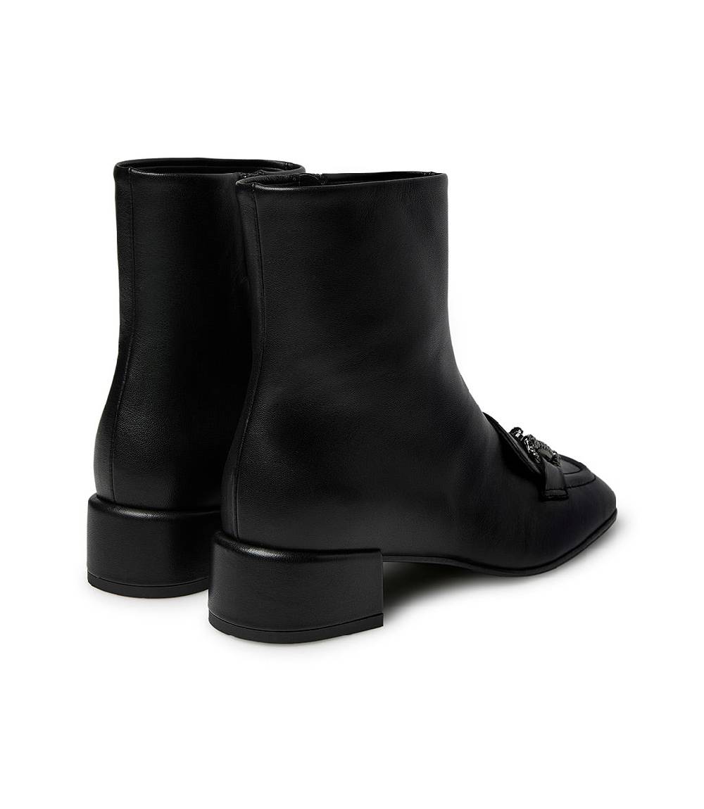 Loriblu Stivaletto in nappa nero con morsetto gioiello Presa