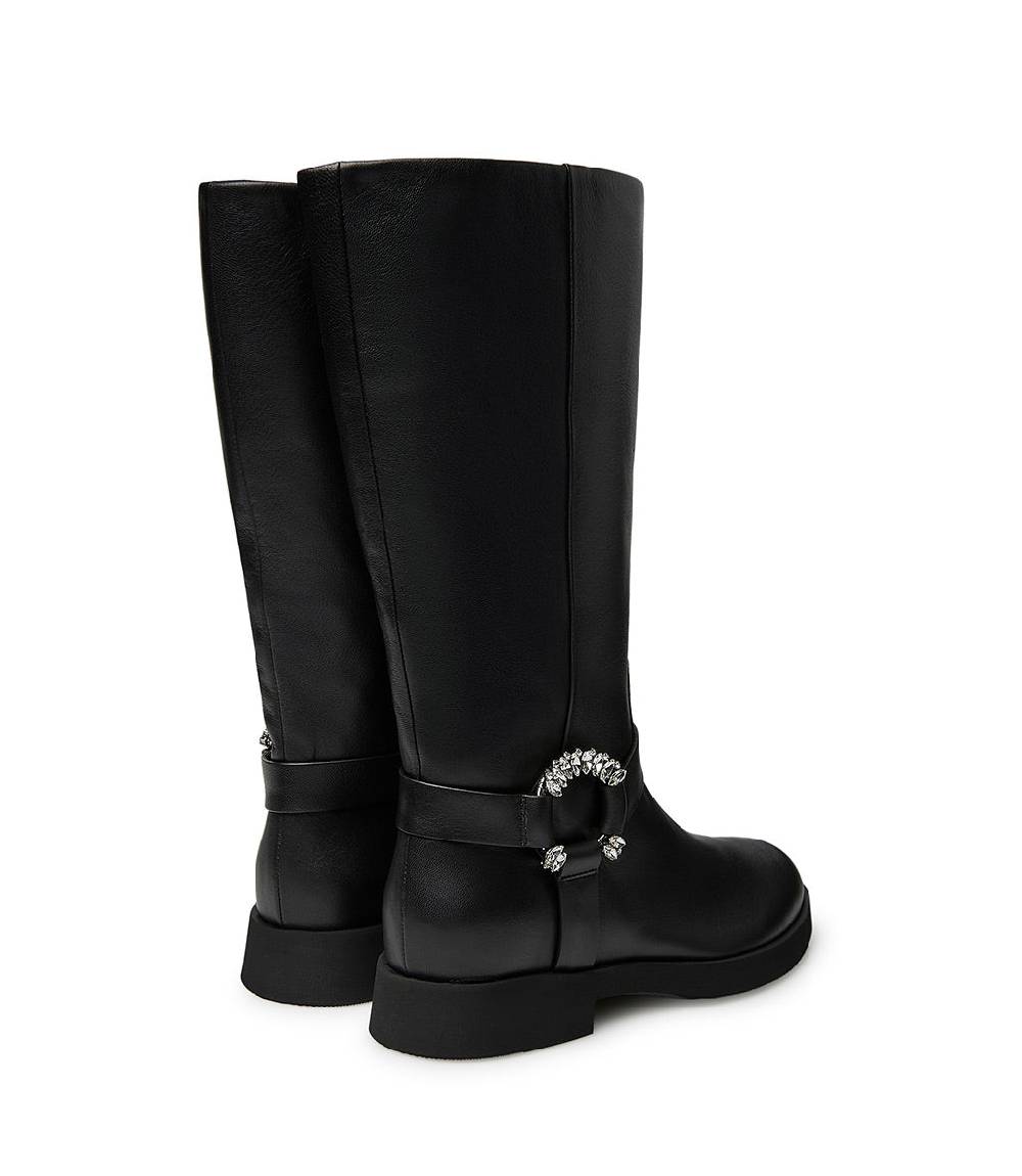 Loriblu Stivale in nappa nera con fibbia gioiello Offerta