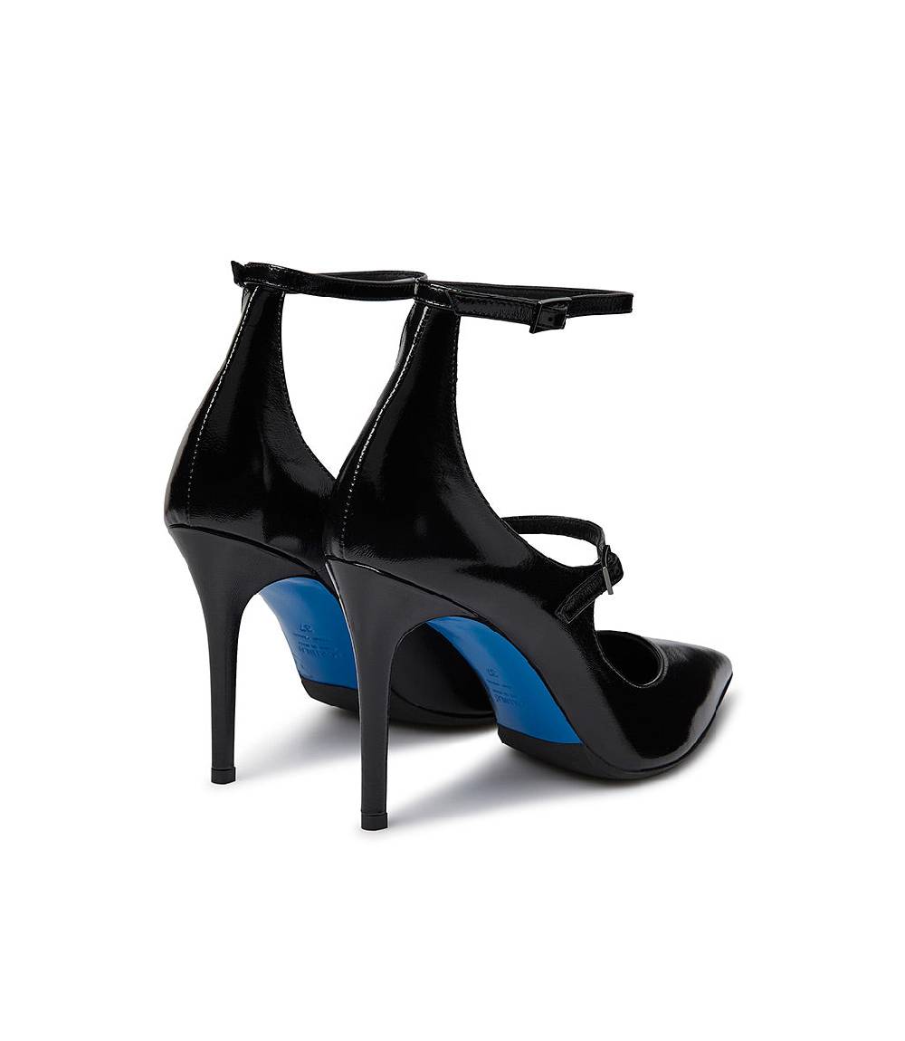 Loriblu Decollete in pelle lucida nero con cinturini Economico
