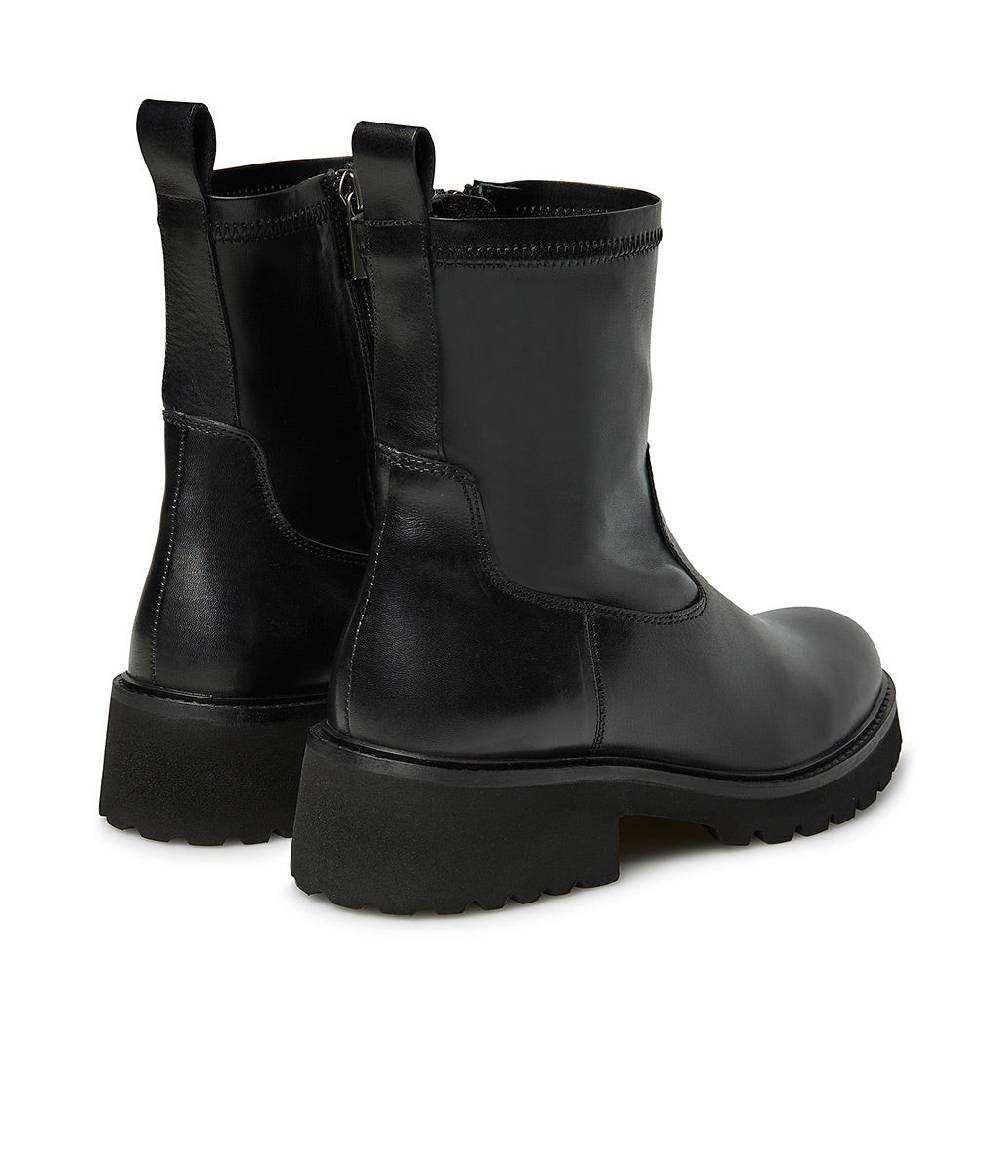 Loriblu Tronchetto in vitello nero e tessuto stretch Online