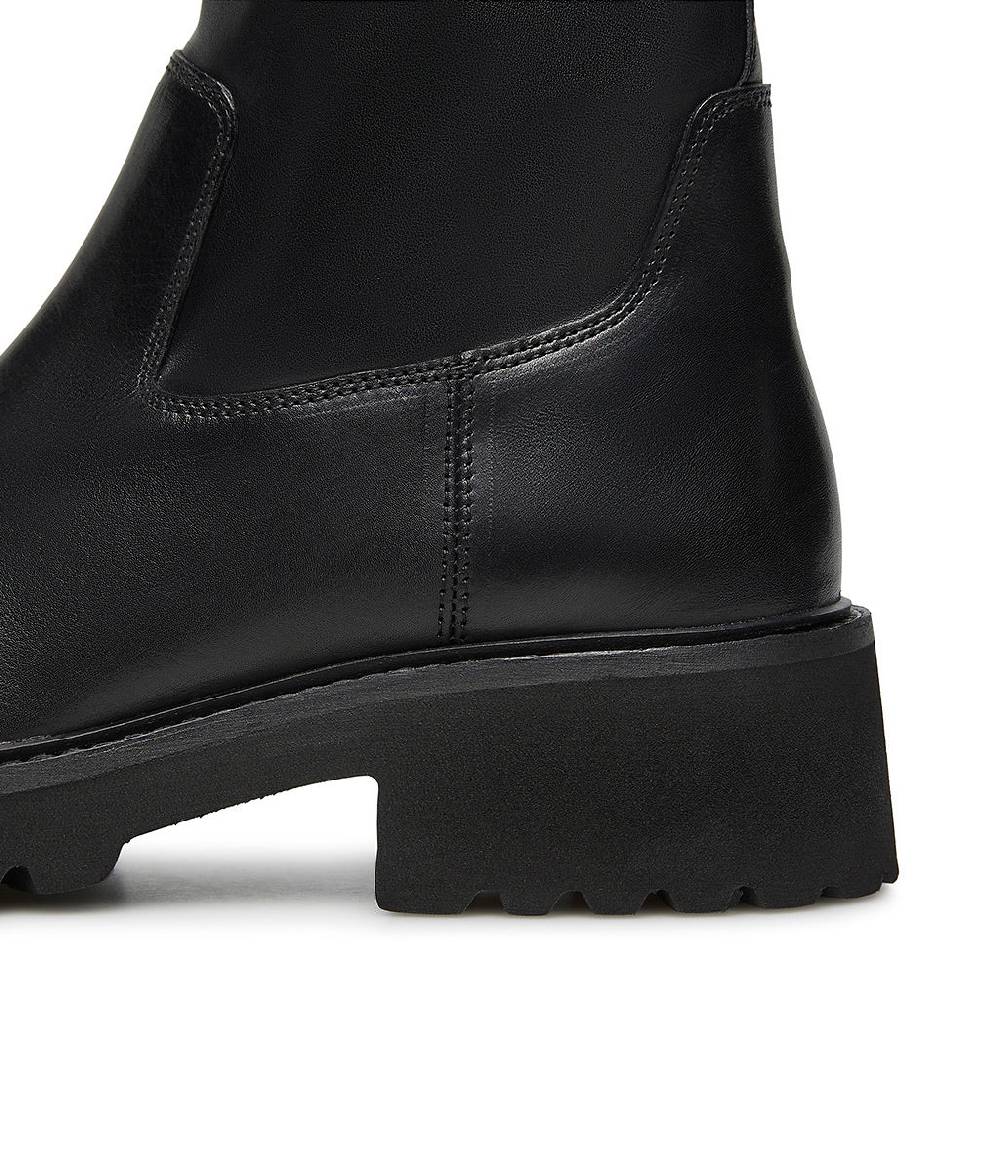 Loriblu Tronchetto in vitello nero e tessuto stretch Online