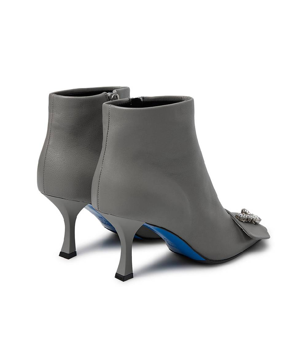 Loriblu Stivaletto in nappa grigio con Logo Signature cristalli Saldi