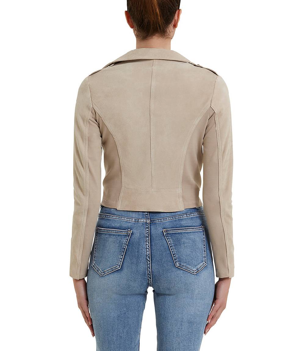 Loriblu Giacca stile biker in camoscio naturale Saldi Di Fabbrica