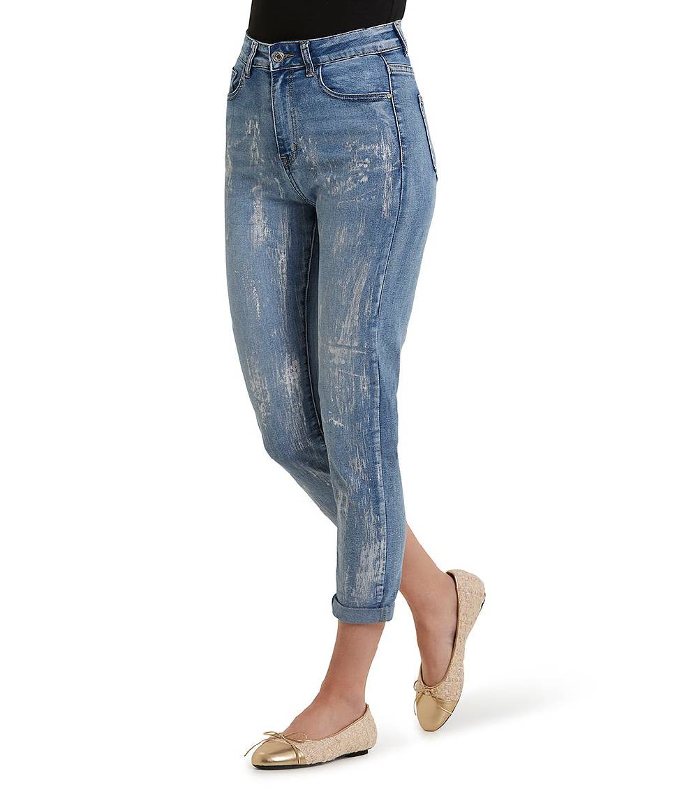 Loriblu Jeans slim-fit con strappi all-over In Linea