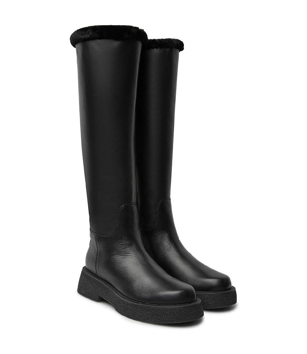 Loriblu Stivali in pelle e shearling nero Soddisfazione Garantita