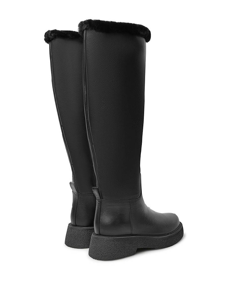 Loriblu Stivali in pelle e shearling nero Soddisfazione Garantita