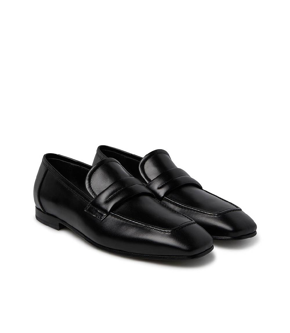 Loriblu Mocassino in vitello spazzolato nero Sconto