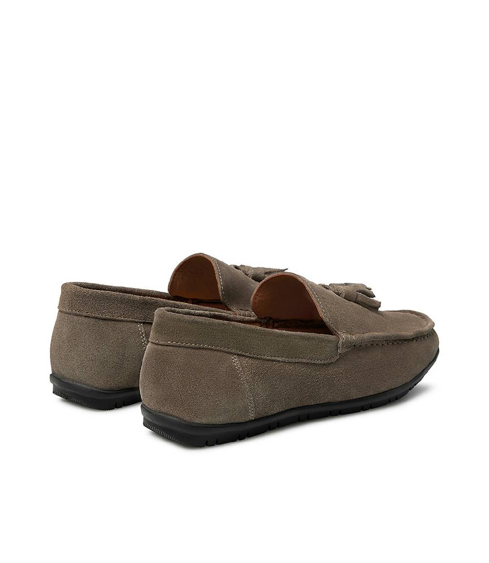 Loriblu Mocassino in camoscio taupe con nappine Saldi