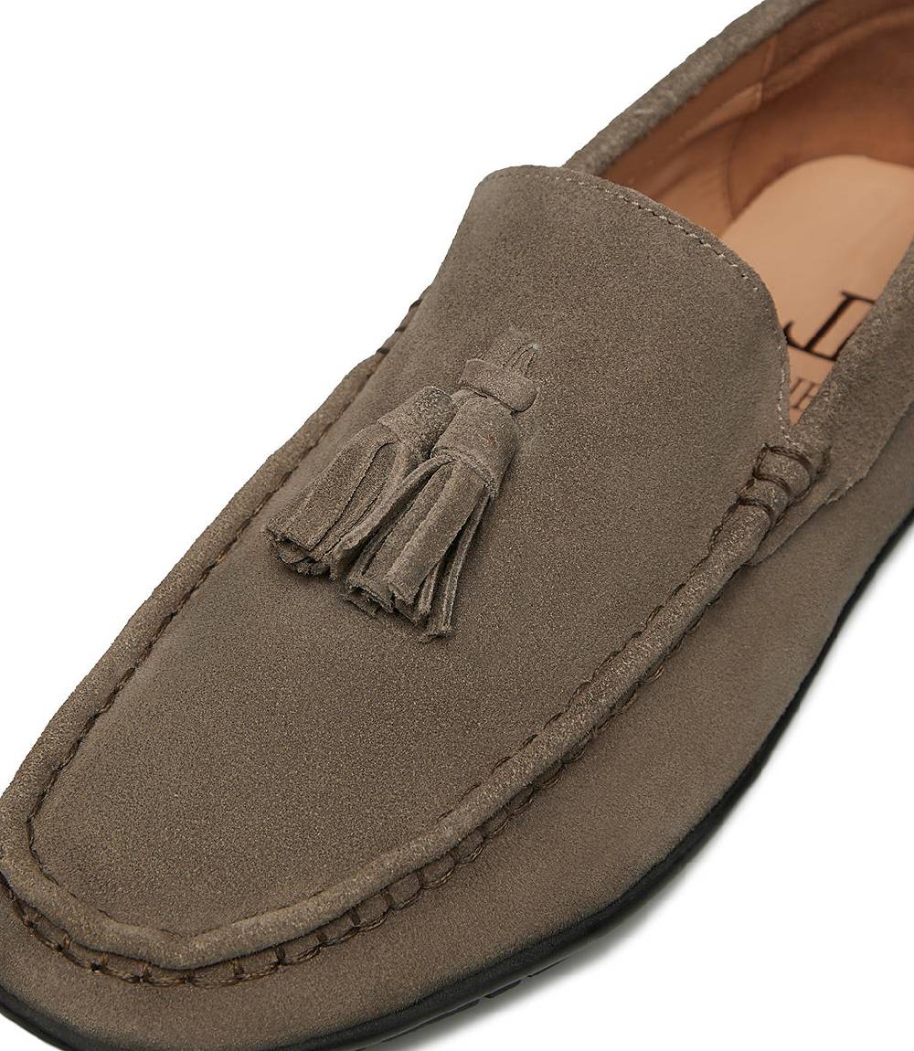 Loriblu Mocassino in camoscio taupe con nappine Saldi