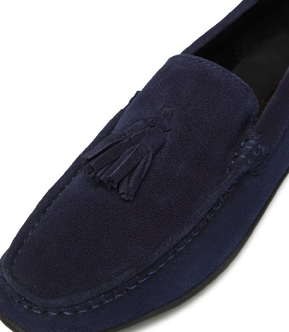 Loriblu Mocassino in camoscio blu con nappine Hotsell