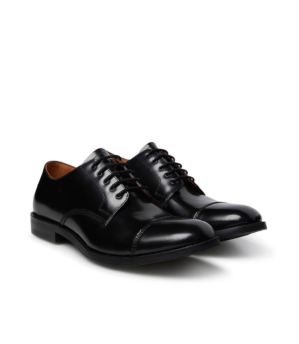 Loriblu Oxford in vitello spazzolato nero Vendita Calda