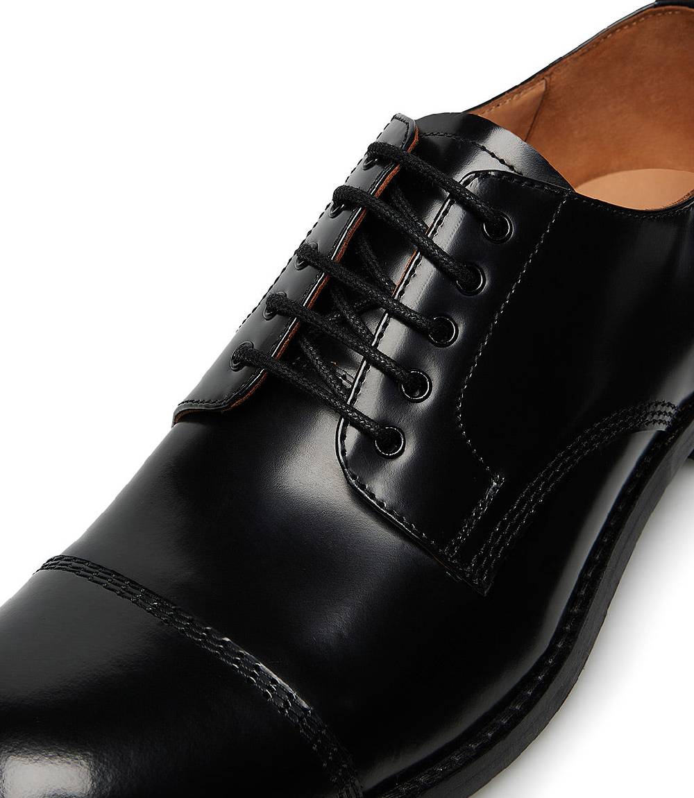 Loriblu Oxford in vitello spazzolato nero Vendita Calda