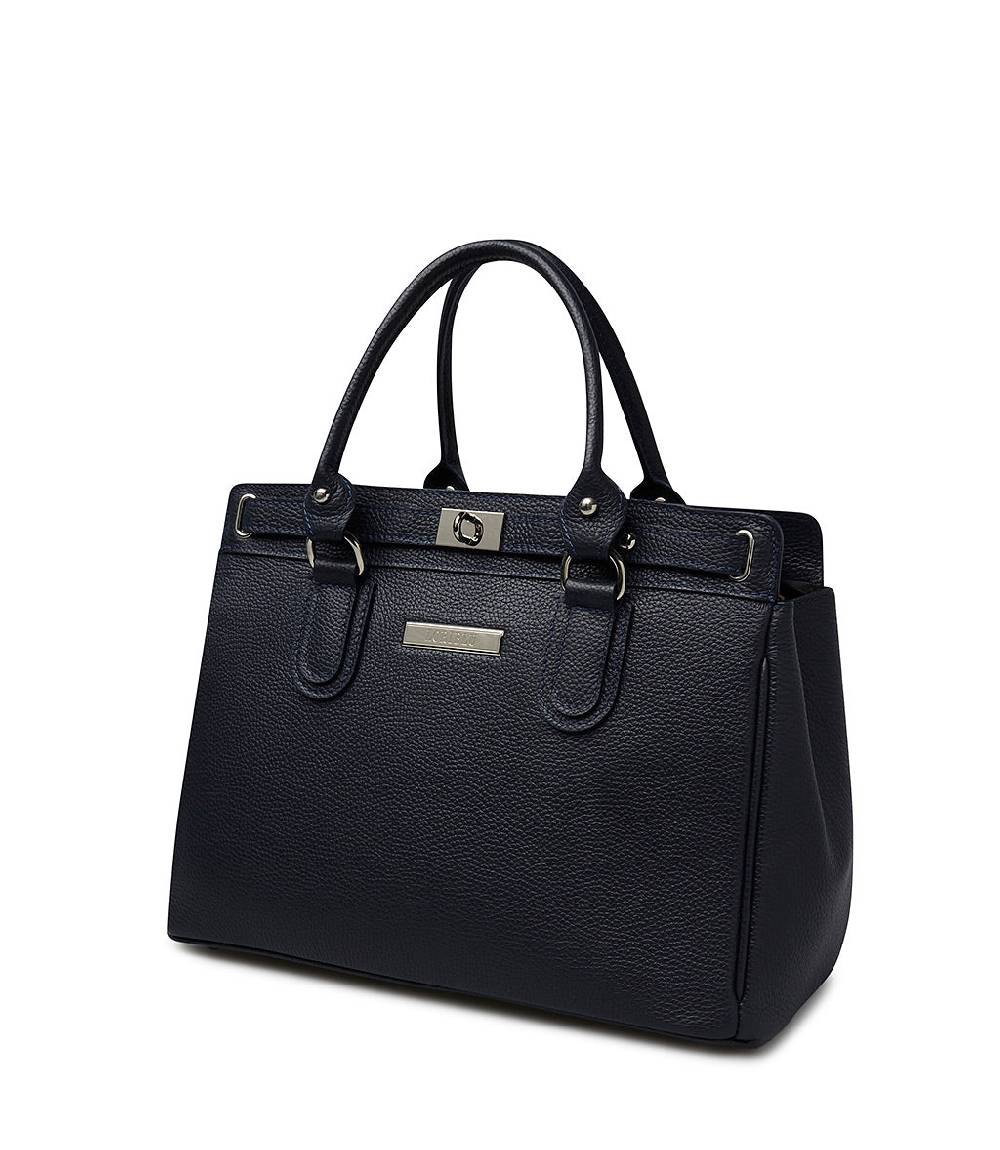 Loriblu Borsa tote in pelle testurizzata blu Nuova