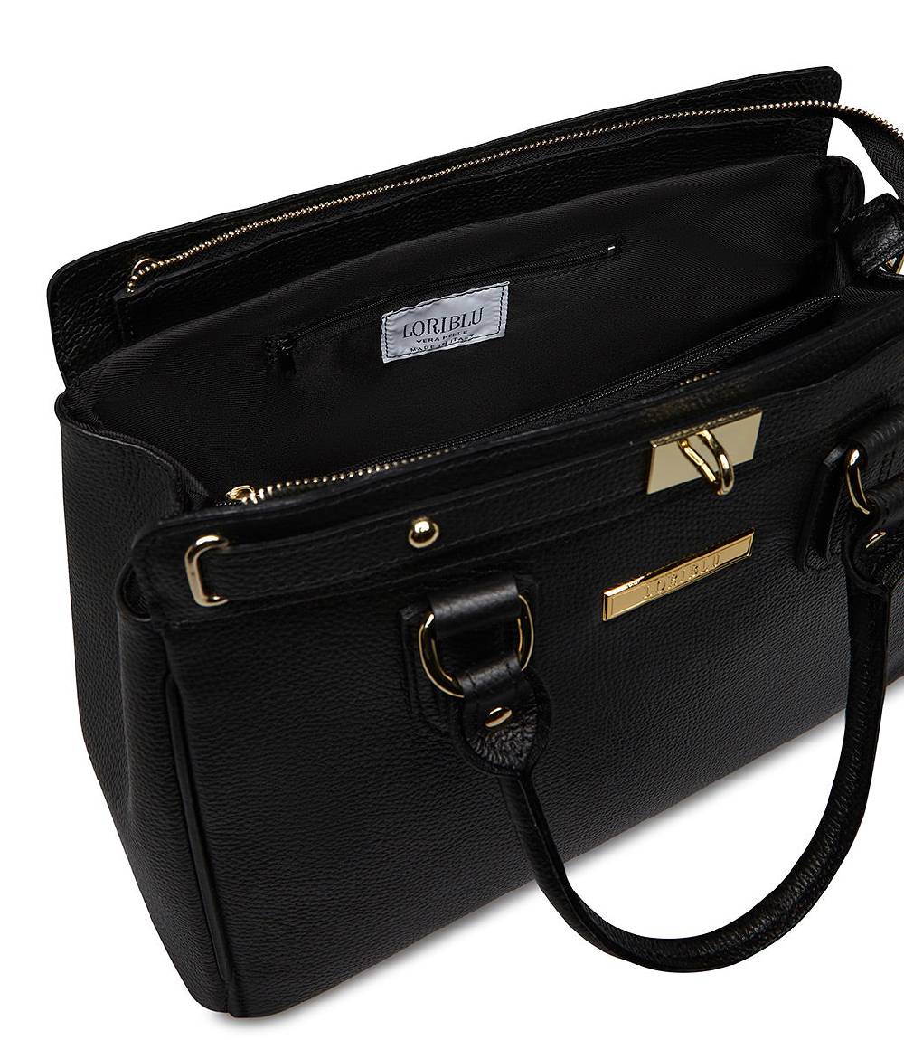 Loriblu Borsa tote in pelle testurizzata nera Moda