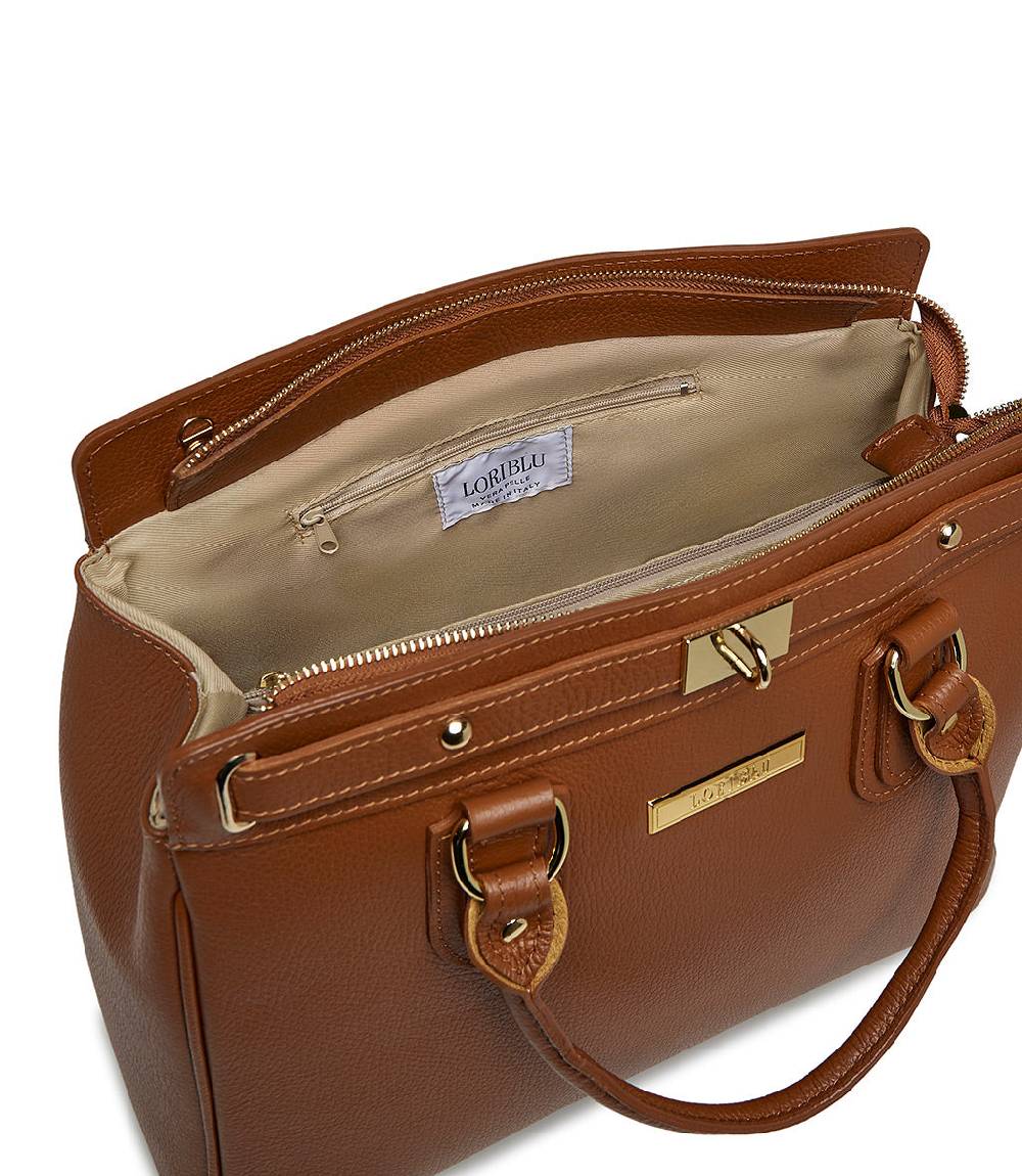Loriblu Borsa tote in pelle testurizzata marrone 2025