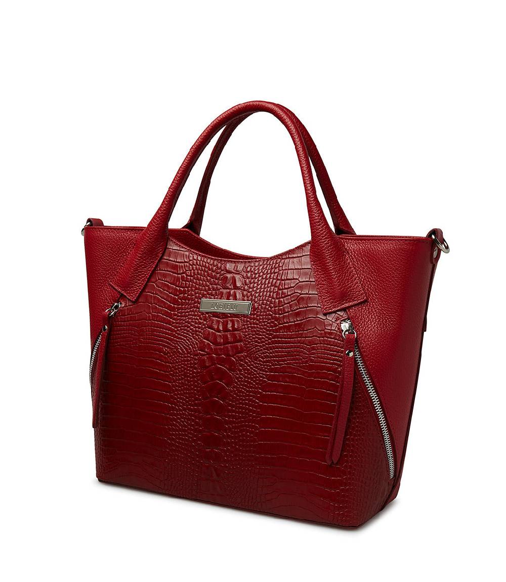 Loriblu Borsa tote bordeaux in pelle stampata 2025