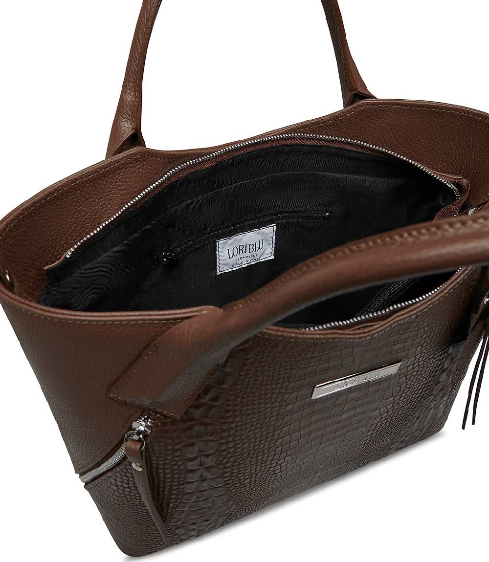 Loriblu Borsa tote cuoio in pelle stampata In Linea