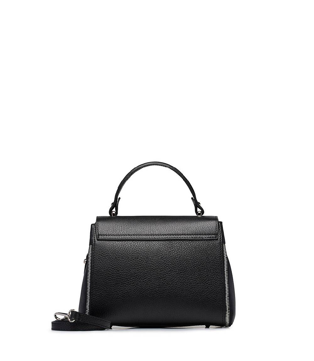 Loriblu Borsa a mano nera in pelle martellata Promozione