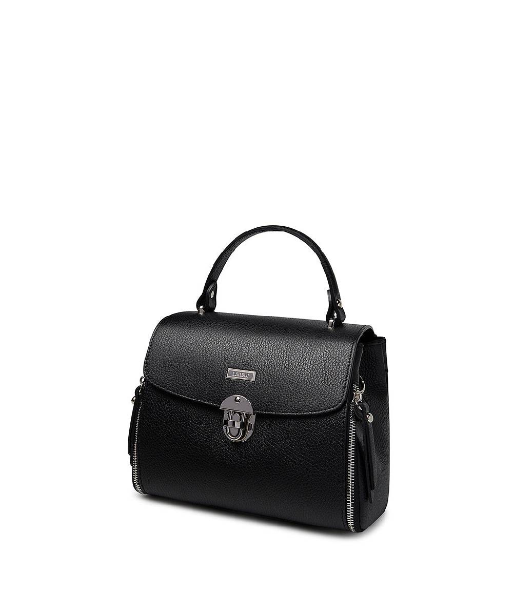 Loriblu Borsa a mano nera in pelle martellata Promozione