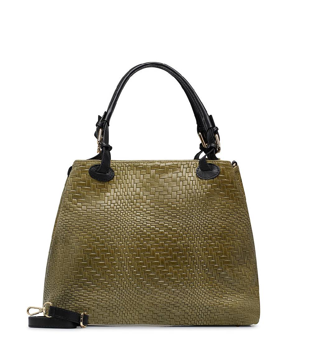 Loriblu Borsa tote in pelle intrecciata verdone Pezzi Unici