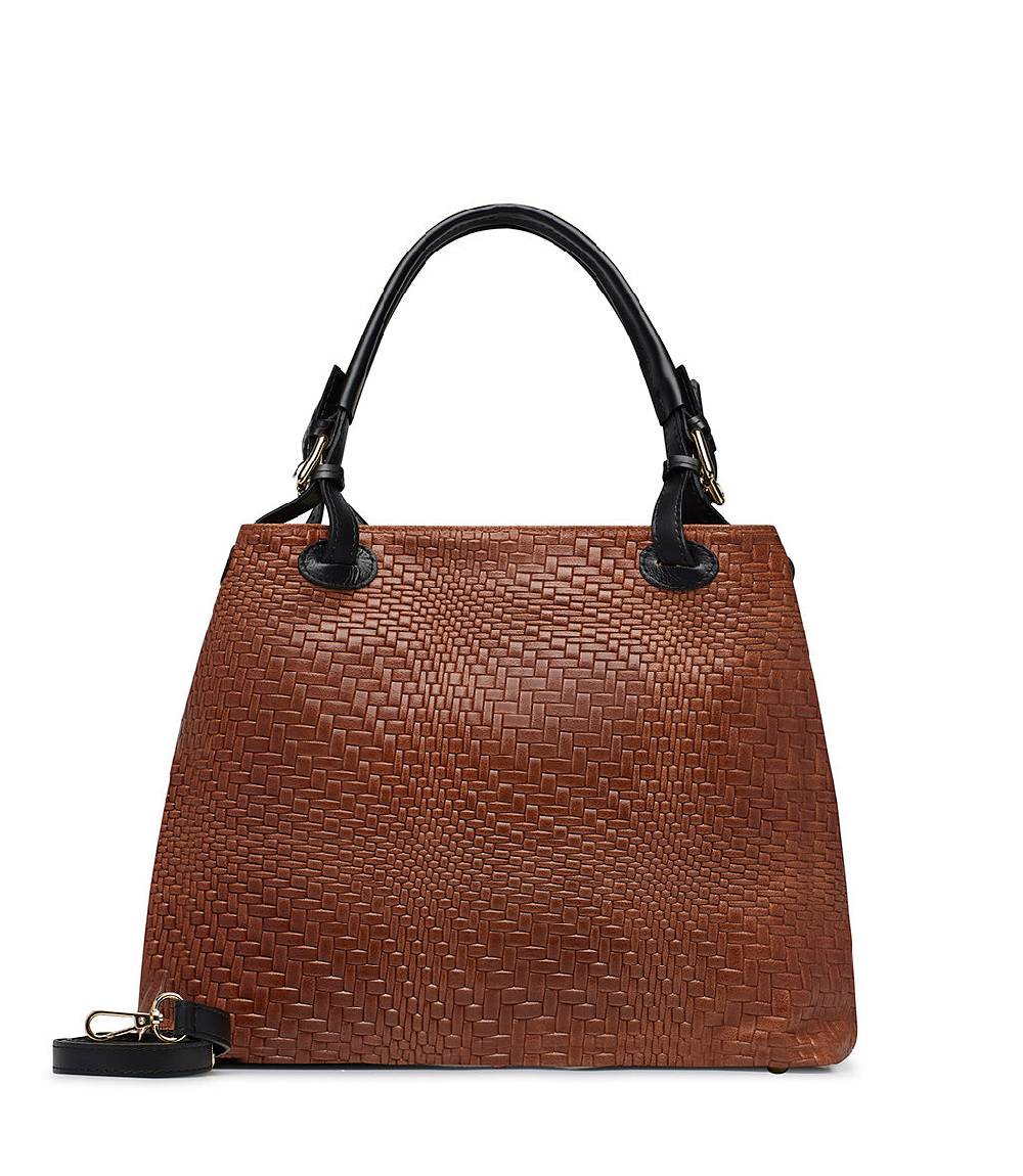 Loriblu Borsa tote in pelle intrecciata marrone Soddisfazione Garantita