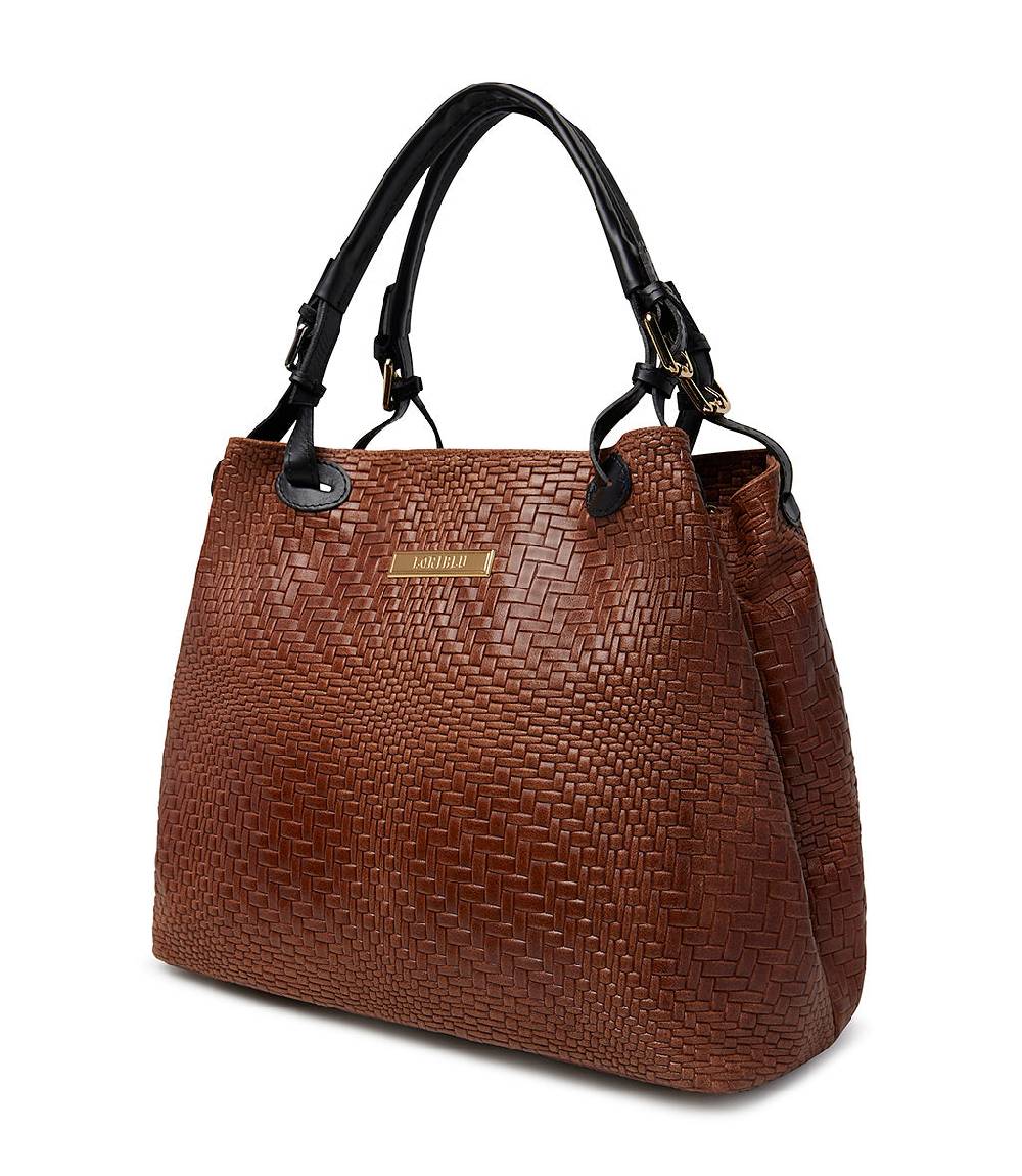 Loriblu Borsa tote in pelle intrecciata marrone Soddisfazione Garantita