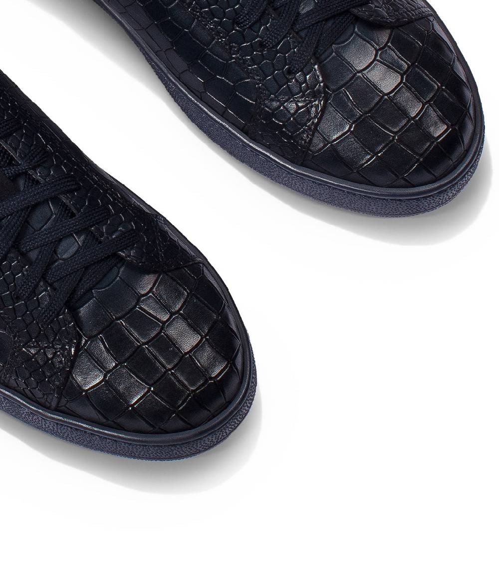 Loriblu Sneakers in pelle effetto coccodrillo blu Negozi Online