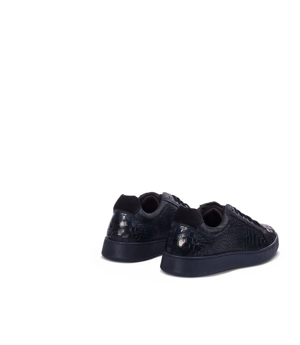 Loriblu Sneakers in pelle effetto coccodrillo blu Negozi Online