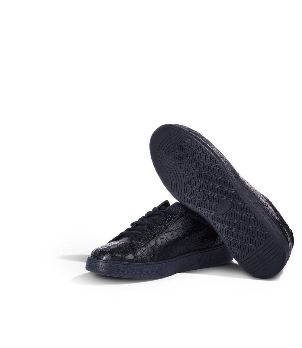 Loriblu Sneakers in pelle effetto coccodrillo blu Negozi Online