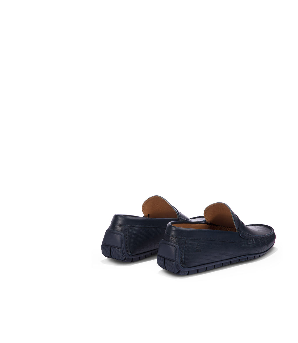 Loriblu Mocassini in nappa traforata blu scuro Prezzo Ridotto