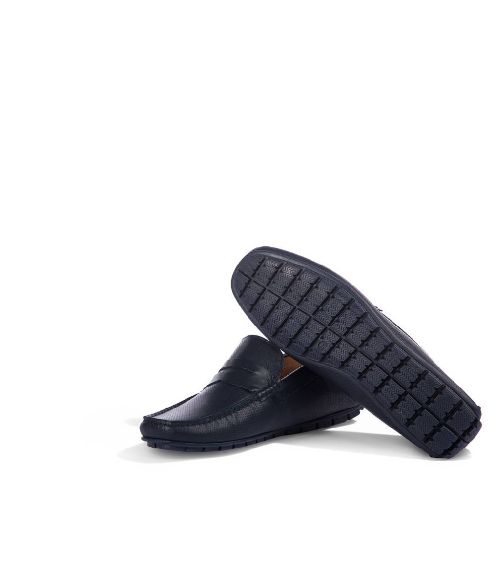 Loriblu Mocassini in nappa traforata blu scuro Prezzo Ridotto