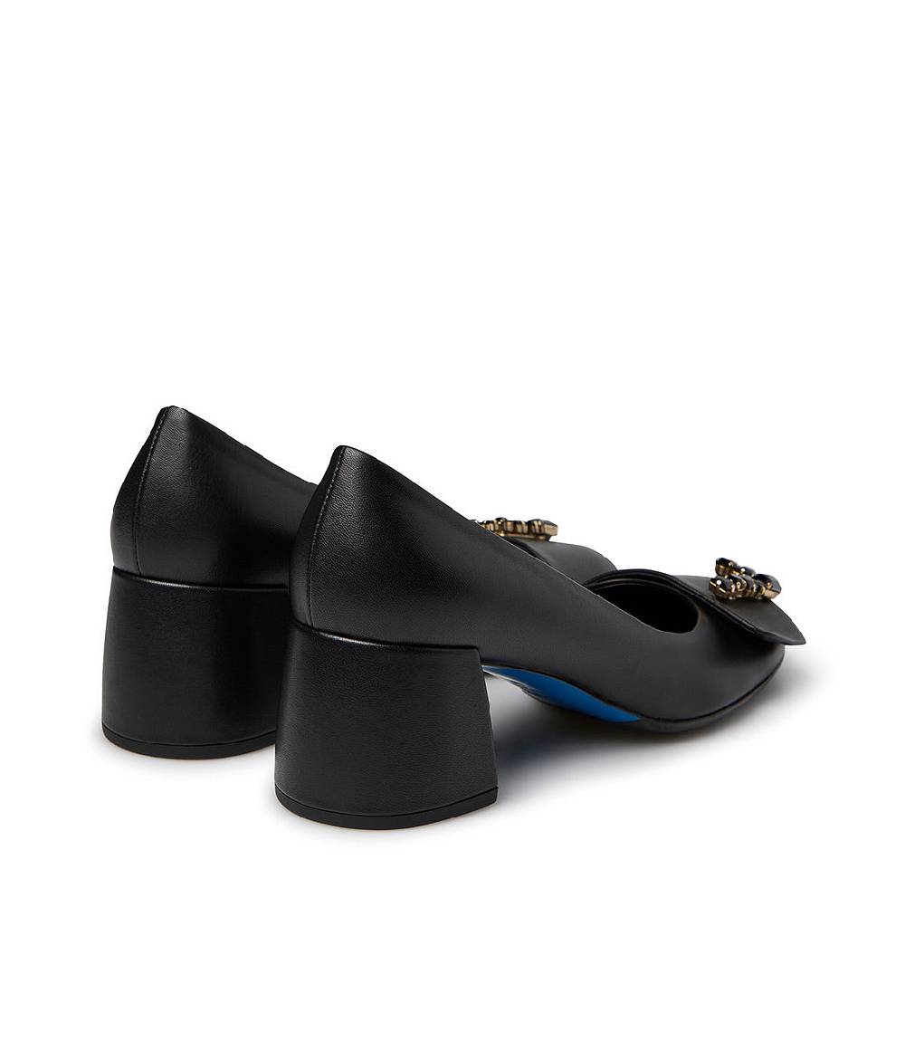 Loriblu Décolleté nappa nero con Logo Signature cristalli Affare Del Giorno