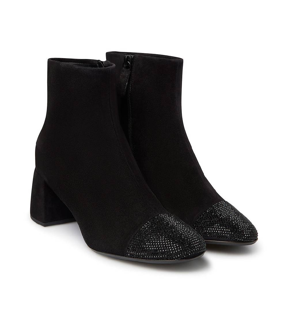 Loriblu Stivaletto camoscio nero con cristalli Sottocosto