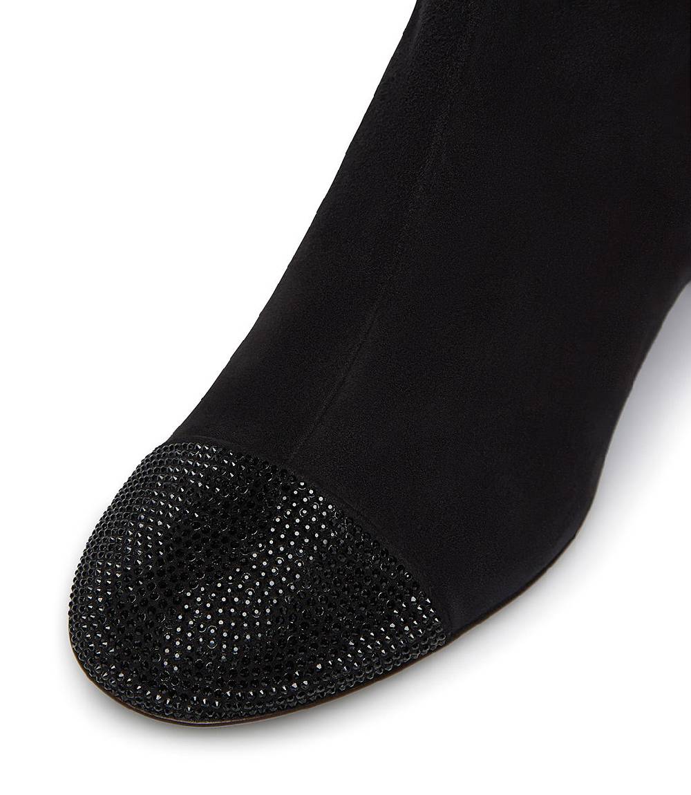 Loriblu Stivaletto camoscio nero con cristalli Sottocosto