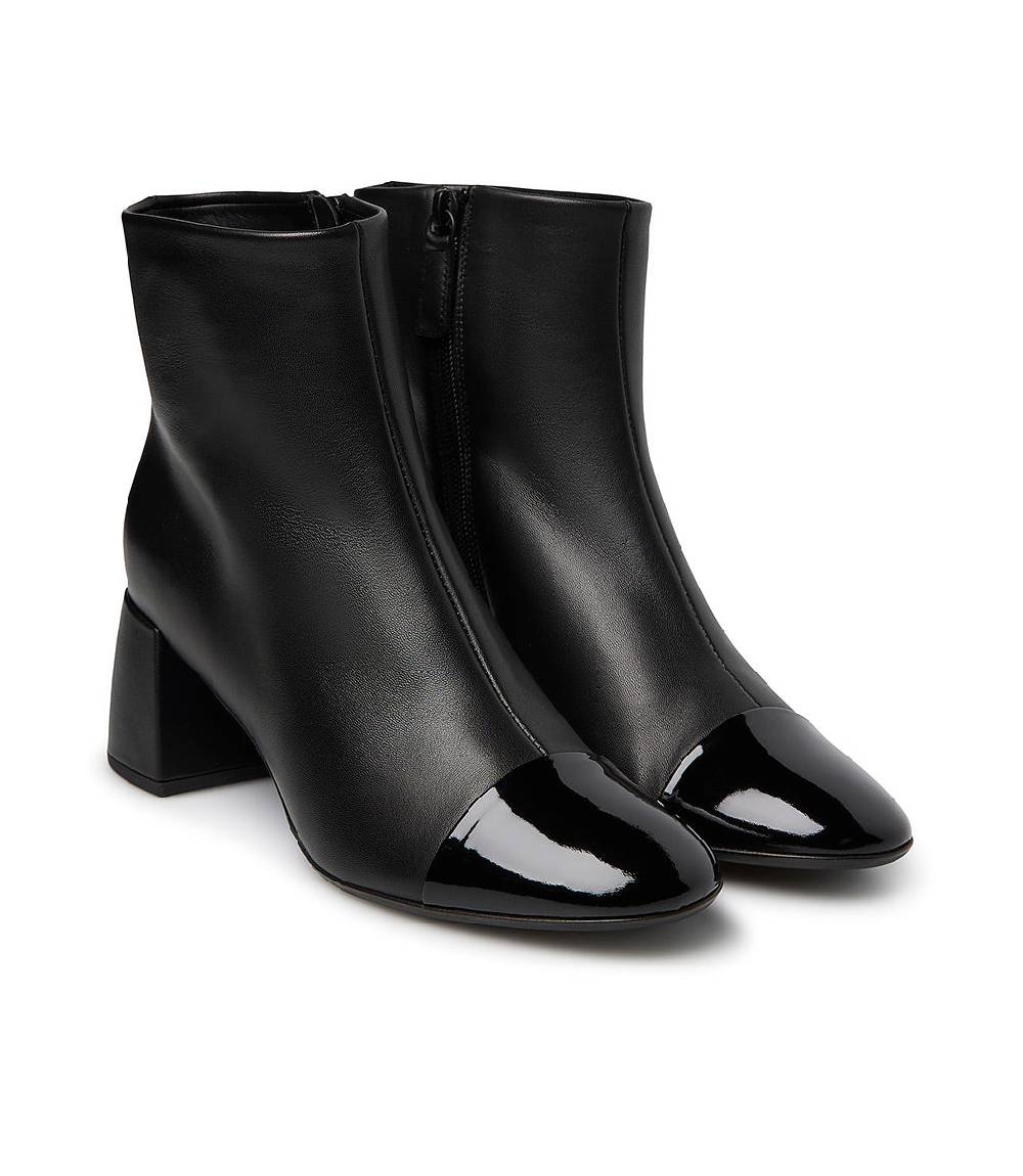 Loriblu Stivaletto nappa nero con punta in vernice Vendita Calda