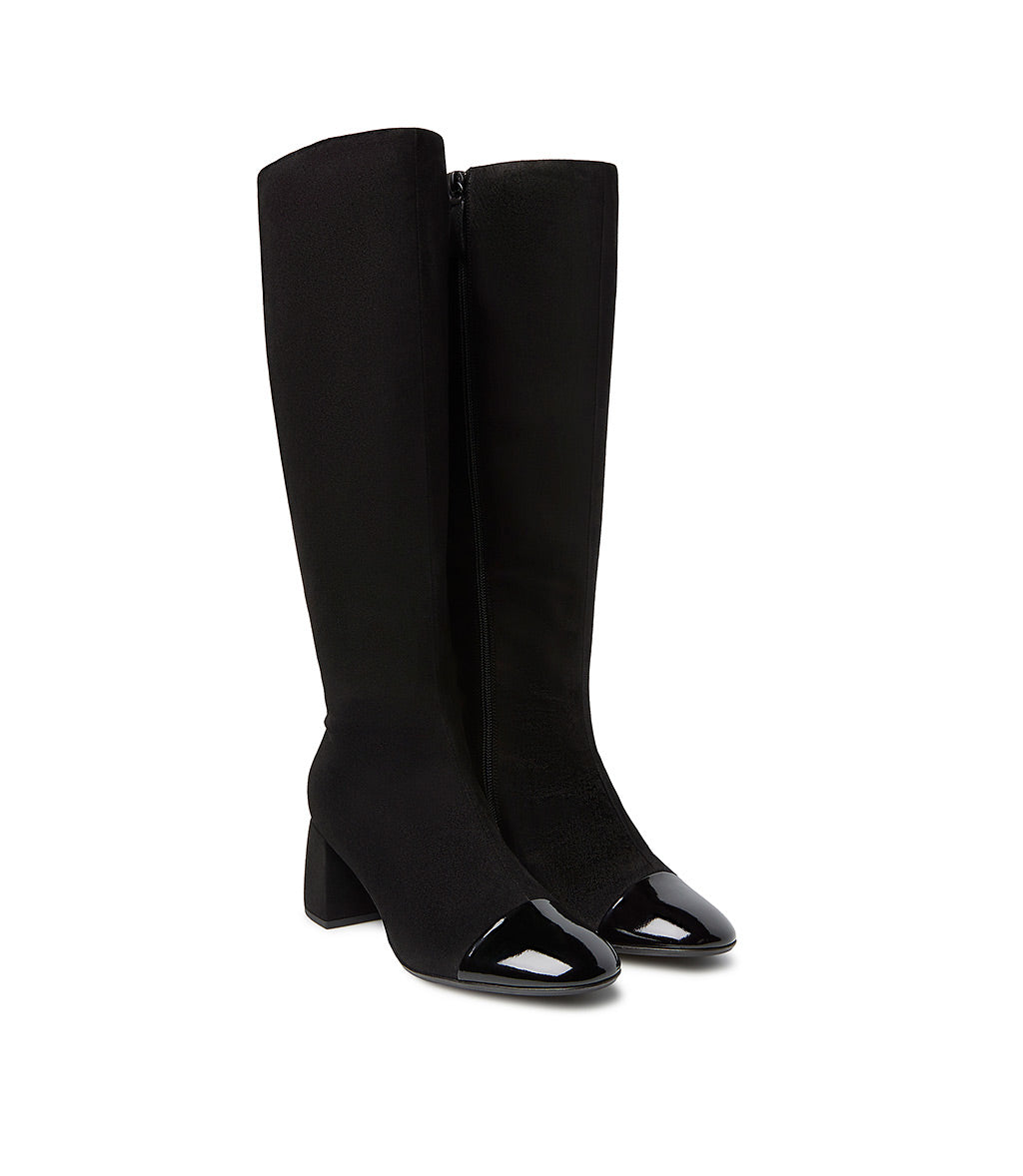 Loriblu Stivale camoscio nero con punta in vernice Vendita Economica