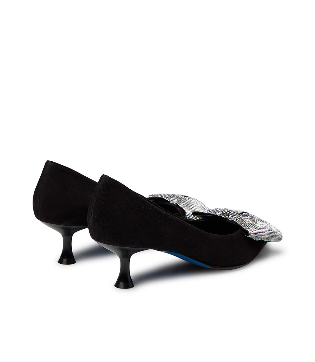 Loriblu Décolleté in camoscio nero con fiocco micro cristalli Negozio