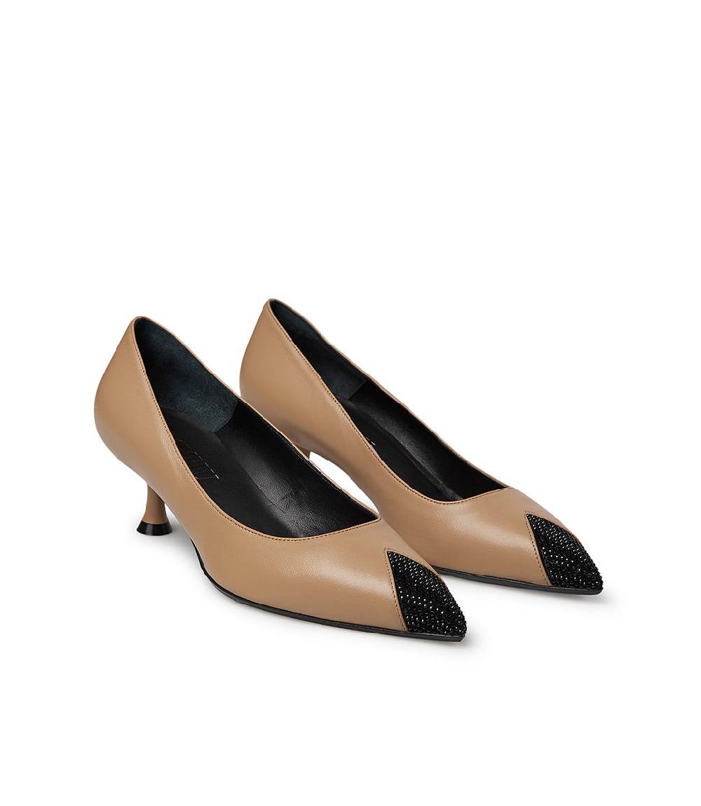Loriblu Décolleté nappa crusca con cristalli In Saldo