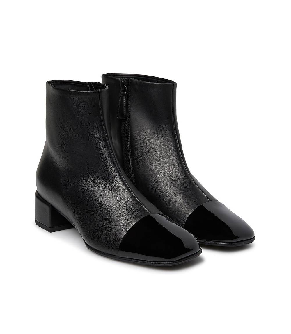 Loriblu Stivaletto nappa nero con dettagli in vernice In Linea