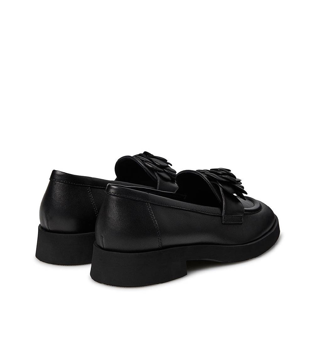 Loriblu Mocassino in nappa nero con fiore Nuovo