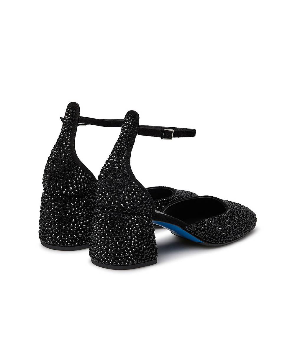 Loriblu Décolleté Mary Jane in camoscio nero con cristalli all-over Pezzi Unici