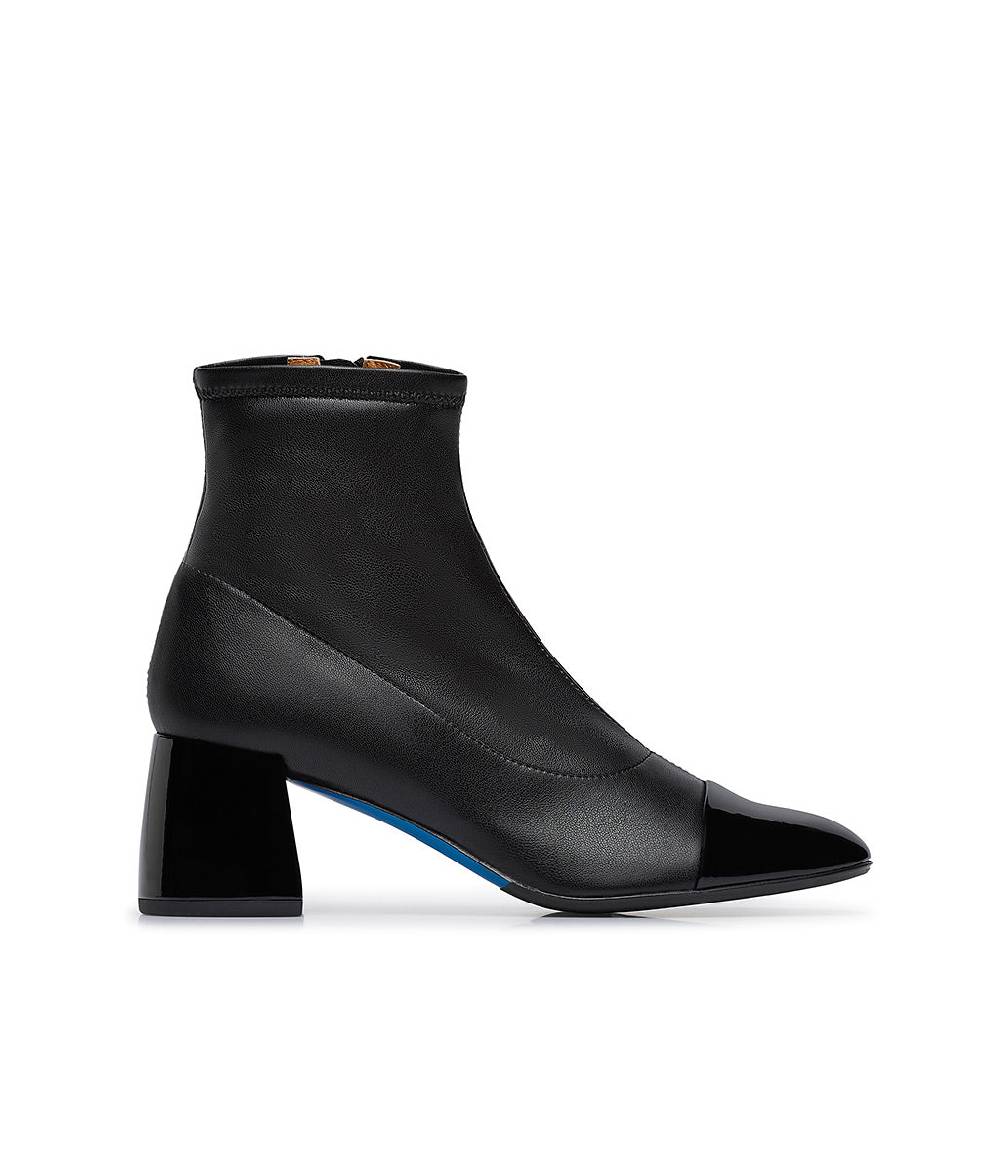 Loriblu Stivaletto in pelle nera con dettagli in vernice Soddisfazione Garantita