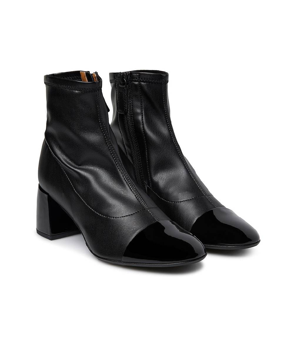 Loriblu Stivaletto in pelle nera con dettagli in vernice Soddisfazione Garantita