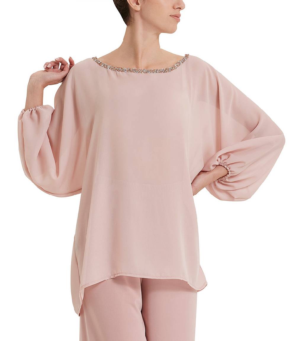 Loriblu Blusa georgette rosa cipria Offerte