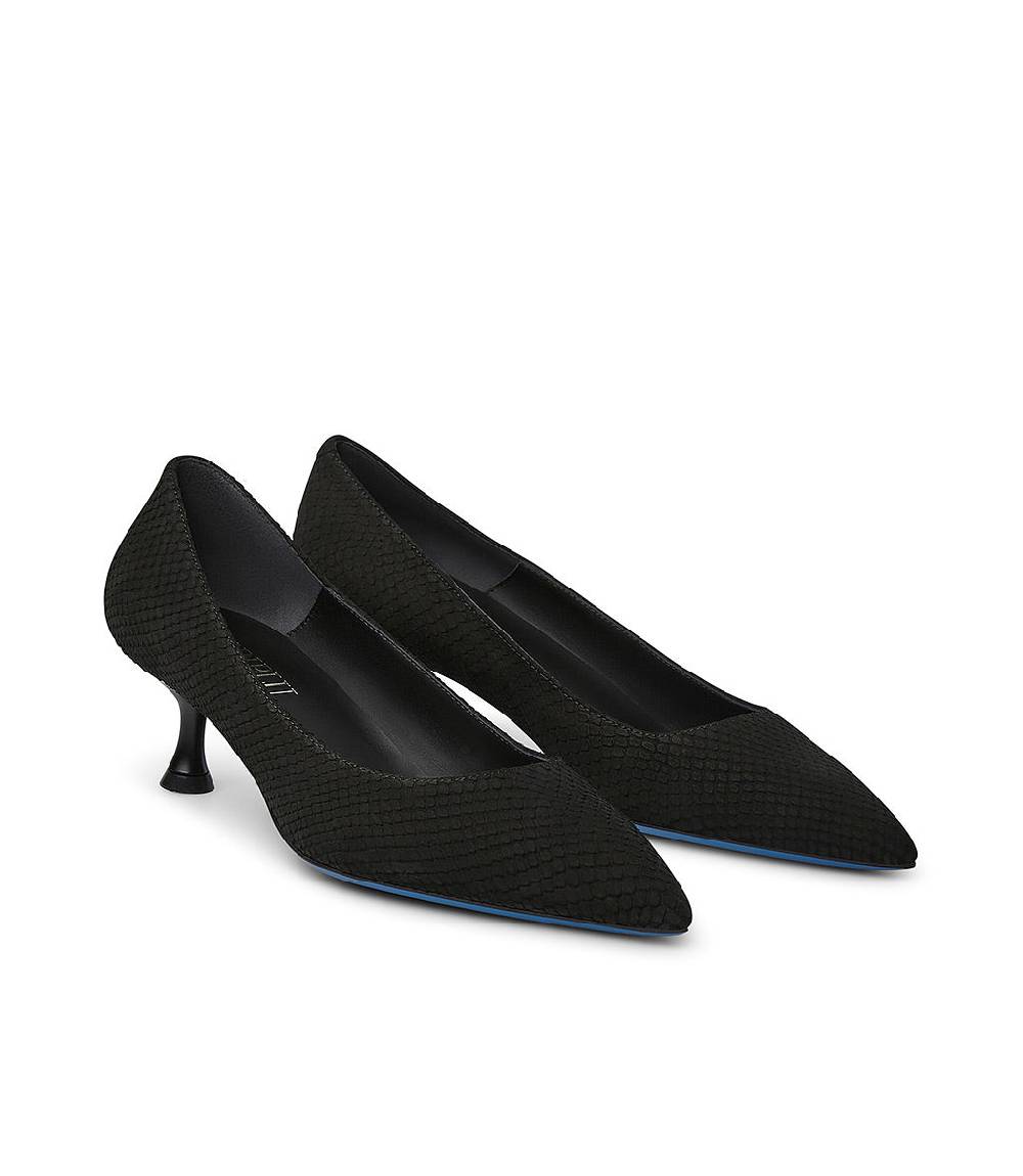 Loriblu Decollete in nabuk testurizzato nero 2025