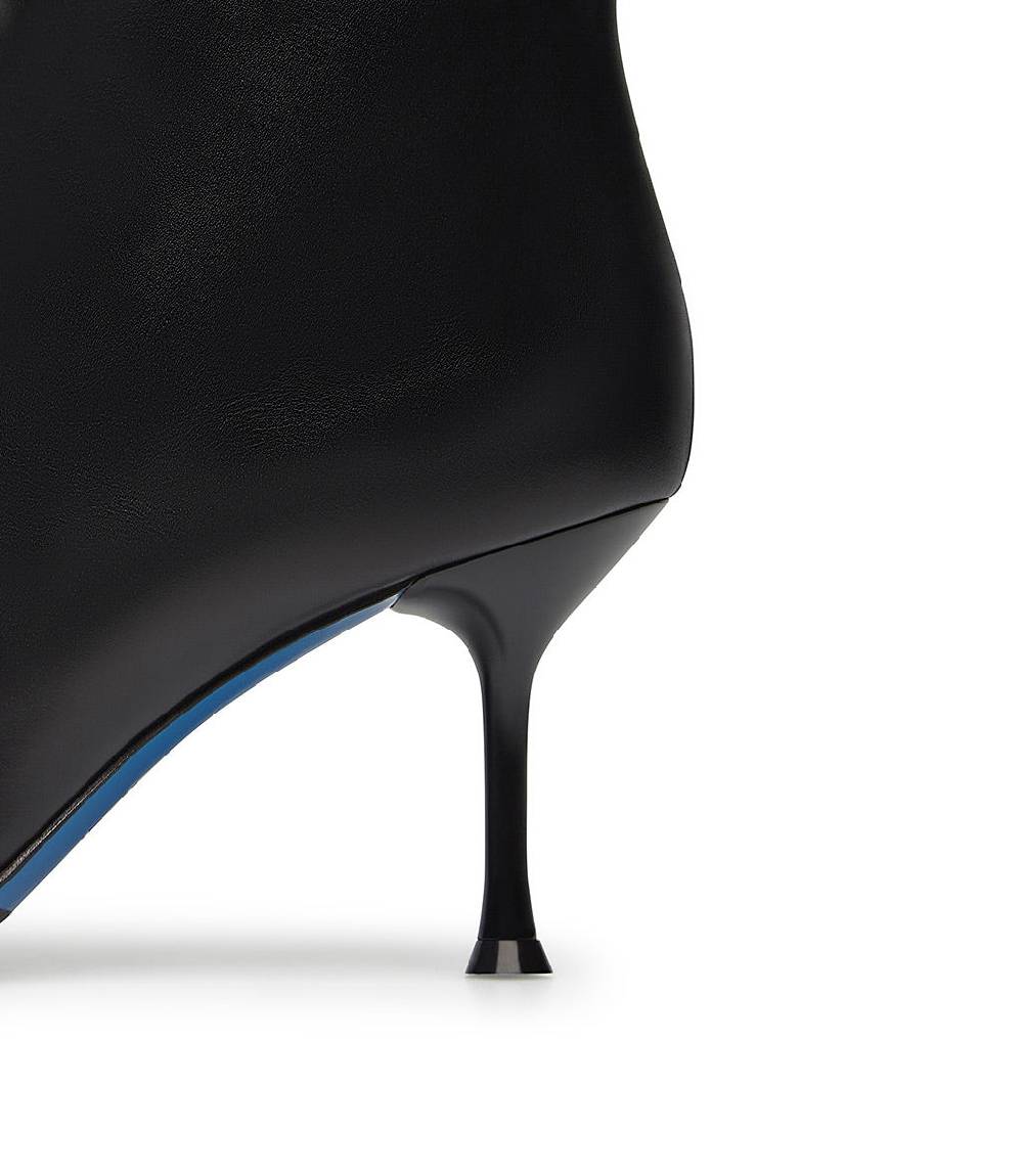 Loriblu Stivaletti in pelle nera con placca-logo Enormi risparmi